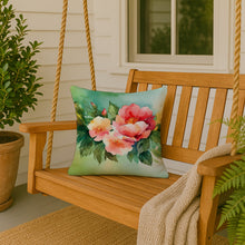 Load image into Gallery viewer, Georgia Cherokee Rose in Watercolor Throw Pillow