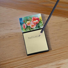 Load image into Gallery viewer, Georgia Cherokee Rose in Watercolor Sticky Note Holder- Refiilable Desk Accessory Note Pad