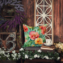Load image into Gallery viewer, Georgia Cherokee Rose in Watercolor Throw Pillow