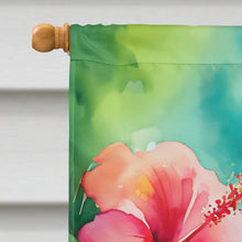 Load image into Gallery viewer, Hawaii Hawaiian Hibiscus in Watercolor House Flag
