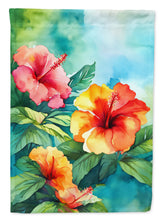 Load image into Gallery viewer, Hawaii Hawaiian Hibiscus in Watercolor House Flag