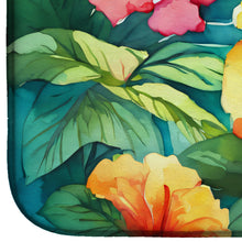 Load image into Gallery viewer, Hawaii Hawaiian Hibiscus in Watercolor Dish Drying Mat