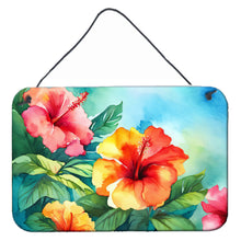 Load image into Gallery viewer, Hawaii Hawaiian Hibiscus in Watercolor Wall or Door Hanging Prints