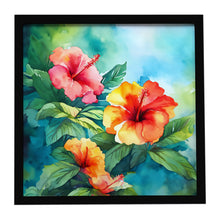 Load image into Gallery viewer, Hawaii Hawaiian Hibiscus in Watercolor Framed Metal Print