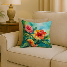 Load image into Gallery viewer, Hawaii Hawaiian Hibiscus in Watercolor Throw Pillow