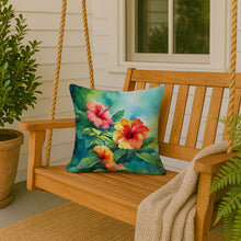 Load image into Gallery viewer, Hawaii Hawaiian Hibiscus in Watercolor Throw Pillow