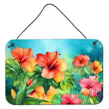 Load image into Gallery viewer, Hawaii Hawaiian Hibiscus in Watercolor Wall or Door Hanging Prints