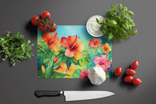 Load image into Gallery viewer, Hawaii Hawaiian Hibiscus in Watercolor Glass Cutting Boards – Durable, Decorative Kitchen Art Large