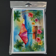 Load image into Gallery viewer, Hawaii Hawaiian Hibiscus in Watercolor Greeting Cards -  Blank Note Cards – 8-Pack of Artist-Designed Cards with Envelopes