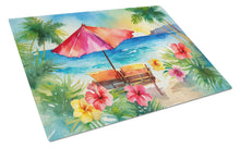 Load image into Gallery viewer, Hawaii Hawaiian Hibiscus in Watercolor Glass Cutting Boards – Durable, Decorative Kitchen Art Large