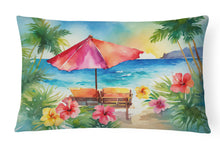 Load image into Gallery viewer, Hawaii Hawaiian Hibiscus in Watercolor Fabric Decorative Pillow