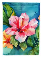 Load image into Gallery viewer, Hawaii Hawaiian Hibiscus in Watercolor House Flag