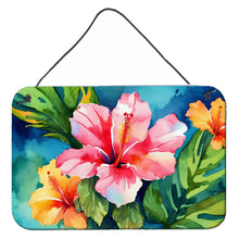Load image into Gallery viewer, Hawaii Hawaiian Hibiscus in Watercolor Wall or Door Hanging Prints