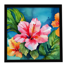 Load image into Gallery viewer, Hawaii Hawaiian Hibiscus in Watercolor Framed Metal Print