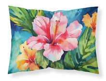 Load image into Gallery viewer, Hawaii Hawaiian Hibiscus in Watercolor Fabric Standard Pillowcase – Artistic Decorative Front, White Back