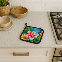 Load image into Gallery viewer, Hawaii Hawaiian Hibiscus in Watercolor Pair of Pot Holders