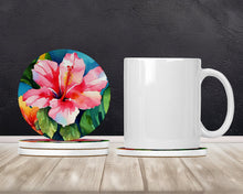 Load image into Gallery viewer, Hawaii Hawaiian Hibiscus in Watercolor Large Sandstone Coasters Pack of 4