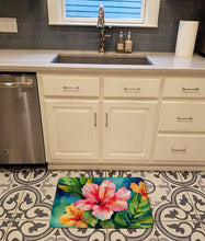 Load image into Gallery viewer, Hawaii Hawaiian Hibiscus in Watercolor Memory Foam Kitchen Mat
