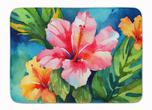 Load image into Gallery viewer, Hawaii Hawaiian Hibiscus in Watercolor Memory Foam Kitchen Mat