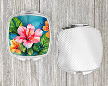 Load image into Gallery viewer, Hawaii Hawaiian Hibiscus in Watercolor Compact Mirror
