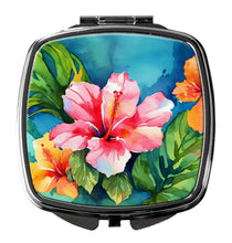 Load image into Gallery viewer, Hawaii Hawaiian Hibiscus in Watercolor Compact Mirror