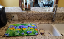 Load image into Gallery viewer, Illinois Violet in Watercolor Dish Drying Mat