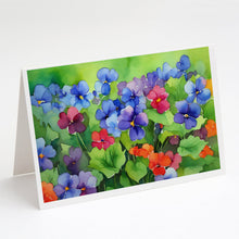 Load image into Gallery viewer, Illinois Violet in Watercolor Greeting Cards -  Blank Note Cards – 8-Pack of Artist-Designed Cards with Envelopes