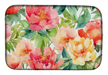 Load image into Gallery viewer, Indiana Peonies in Watercolor Dish Drying Mat