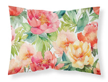 Load image into Gallery viewer, Indiana Peonies in Watercolor Fabric Standard Pillowcase – Artistic Decorative Front, White Back