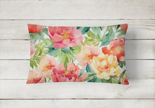 Load image into Gallery viewer, Indiana Peonies in Watercolor Fabric Decorative Pillow