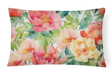 Load image into Gallery viewer, Indiana Peonies in Watercolor Fabric Decorative Pillow