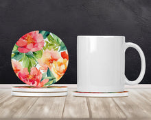 Load image into Gallery viewer, Indiana Peonies in Watercolor Large Sandstone Coasters Pack of 4