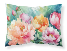 Load image into Gallery viewer, Indiana Peonies in Watercolor Fabric Standard Pillowcase – Artistic Decorative Front, White Back