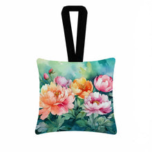 Load image into Gallery viewer, Indiana Peonies in Watercolor Hanging Square Fabric Ornament 3.5 × 3.5