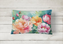 Load image into Gallery viewer, Indiana Peonies in Watercolor Fabric Decorative Pillow