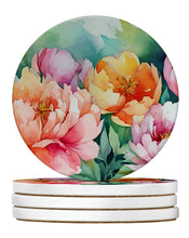 Load image into Gallery viewer, Indiana Peonies in Watercolor Large Sandstone Coasters Pack of 4