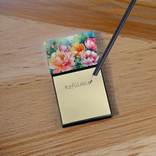 Load image into Gallery viewer, Indiana Peonies in Watercolor Sticky Note Holder- Refiilable Desk Accessory Note Pad