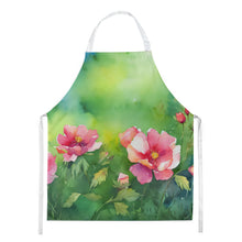 Load image into Gallery viewer, Iowa Wild Prairie Roses in Watercolor Apron – Artist-Designed Kitchen, BBQ &amp; Craft Apron