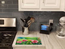 Load image into Gallery viewer, Iowa Wild Prairie Roses in Watercolor Glass Cutting Boards – Durable, Decorative Kitchen Art Large