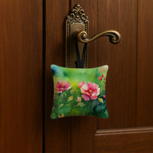 Load image into Gallery viewer, Iowa Wild Prairie Roses in Watercolor Hanging Square Fabric Ornament 3.5 × 3.5