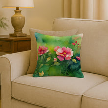 Load image into Gallery viewer, Iowa Wild Prairie Roses in Watercolor Throw Pillow