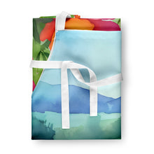 Load image into Gallery viewer, Iowa Wild Prairie Roses in Watercolor Apron – Artist-Designed Kitchen, BBQ &amp; Craft Apron