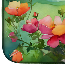 Load image into Gallery viewer, Iowa Wild Prairie Roses in Watercolor Dish Drying Mat