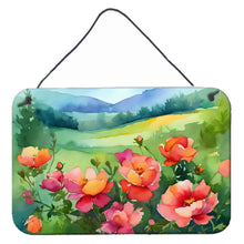 Load image into Gallery viewer, Iowa Wild Prairie Roses in Watercolor Wall or Door Hanging Prints