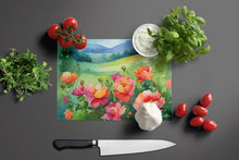 Load image into Gallery viewer, Iowa Wild Prairie Roses in Watercolor Glass Cutting Boards – Durable, Decorative Kitchen Art Large