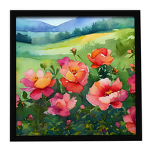 Load image into Gallery viewer, Iowa Wild Prairie Roses in Watercolor Framed Metal Print