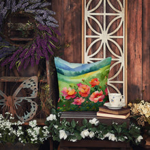 Load image into Gallery viewer, Iowa Wild Prairie Roses in Watercolor Throw Pillow
