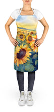 Load image into Gallery viewer, Kansas Sunflowers in Watercolor Apron – Artist-Designed Kitchen, BBQ &amp; Craft Apron
