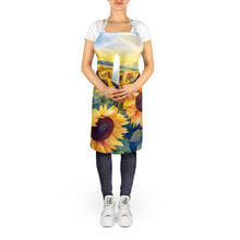 Load image into Gallery viewer, Kansas Sunflowers in Watercolor Apron – Artist-Designed Kitchen, BBQ &amp; Craft Apron