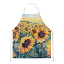 Load image into Gallery viewer, Kansas Sunflowers in Watercolor Apron – Artist-Designed Kitchen, BBQ &amp; Craft Apron